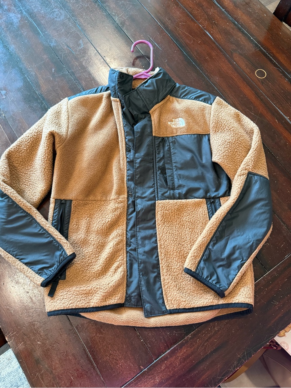 The North Face Kids Tan and Black Sherpa Fleece Jacket